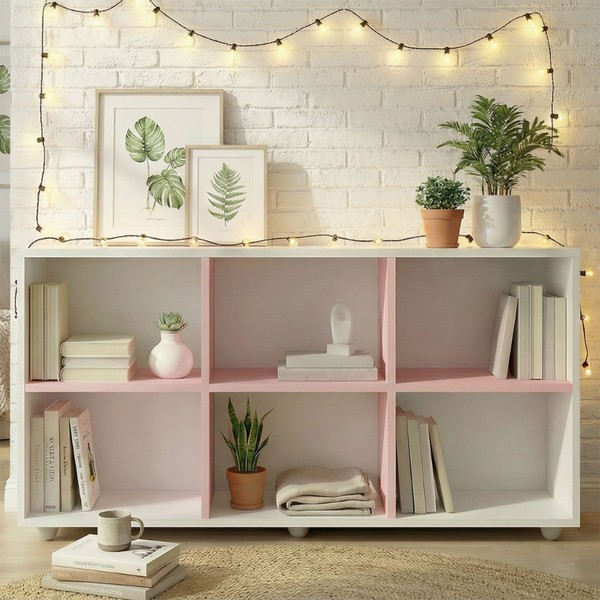 Nicho Organizador 6 Nichos Branco/Rosa - Movelbras