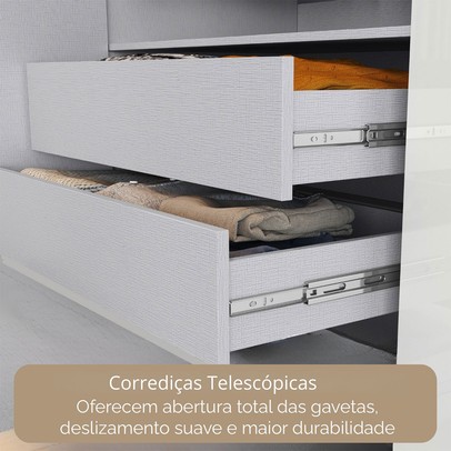 Guarda-Roupa Casal Olimpo 6 Portas 2 Gavetas 100% Mdf Cinamomo/Off White - Maxel