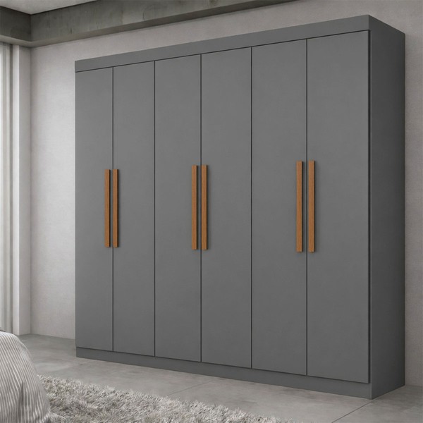Guarda-Roupa Casal Olimpo 6 Portas 2 Gavetas 100% Mdf Onix - Maxel