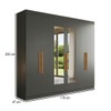 Guarda-Roupa Casal Olimpo 6 Portas 2 Gavetas 100% Mdf com Espelho Onix - Maxel