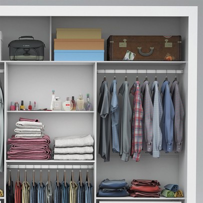 Guarda-Roupa Casal Bello 3 Portas de Correr com Espelho 4 Gavetas Branco - Pnr Móveis