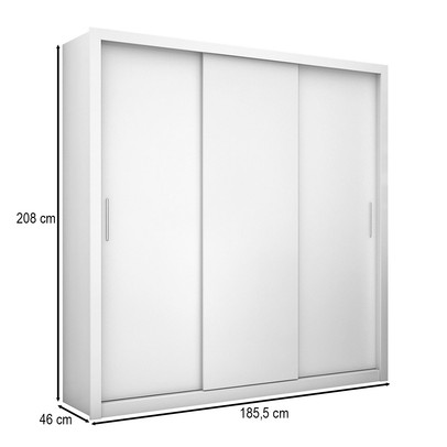 Guarda-Roupa Casal Clarice 3 Portas 4 Gavetas Branco - Pnr Móveis