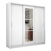 Guarda-Roupa Casal Clarice 3 Portas 4 Gavetas com Espelho Branco - Pnr Móveis