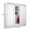 Guarda-Roupa Casal Clarice 3 Portas 4 Gavetas com Espelho Branco - Pnr Móveis