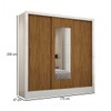 Guarda-Roupa Vero 3 Portas 3 Gavetas com Espelho Branco/Cinamomo - Pnr Móveis