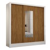Guarda-Roupa Vero 3 Portas 3 Gavetas com Espelho Branco/Cinamomo - Pnr Móveis