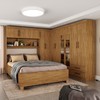 Guarda-Roupa Casal Modulado com Cama Amazzonite 11 Portas 6 Gavetas com Espelho Cinamomo - Pnr Móveis