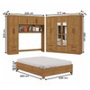 Guarda-Roupa Casal Modulado com Cama Amazzonite 11 Portas 6 Gavetas com Espelho Cinamomo - Pnr Móveis