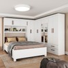 Guarda-Roupa Casal Modulado com Cama Amazzonite 11 Portas 6 Gavetas com Espelho Branco - Pnr Móveis