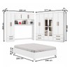 Guarda-Roupa Casal Modulado com Cama Amazzonite 11 Portas 6 Gavetas com Espelho Branco - Pnr Móveis