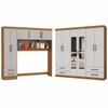 Guarda-Roupa Casal Modulado Eleganza 11 Portas 6 Gavetas com Espelho Cinamomo/Off White - Pnr Móveis