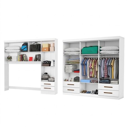 Guarda-Roupa Casal Modulado Eleganza 11 Portas 6 Gavetas com Espelho Branco - Pnr Móveis