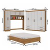 Guarda-Roupa Casal Modulado com Cama Amazzonite 11 Portas 6 Gavetas Cinamomo/Off White - Pnr Móveis
