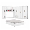Guarda-Roupa Casal Modulado com Cama Amazzonite 11 Portas 6 Gavetas Branco - Pnr Móveis