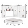 Guarda-Roupa Casal Modulado com Cama Amazzonite 11 Portas 6 Gavetas Branco - Pnr Móveis