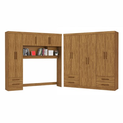 Guarda-Roupa Casal Modulado Eleganza 11 Portas 6 Gavetas Cinamomo - Pnr Móveis