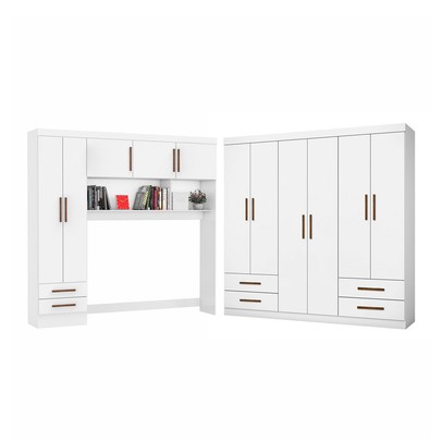 Guarda-Roupa Casal Modulado Eleganza 11 Portas 6 Gavetas Branco - Pnr Móveis