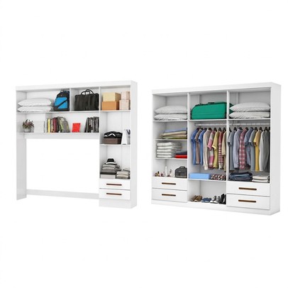 Guarda-Roupa Casal Modulado Eleganza 11 Portas 6 Gavetas Branco - Pnr Móveis