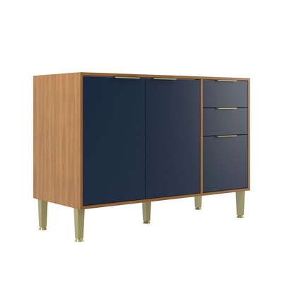 Balcão de Cozinha para Pia 120 Cm Domus 2 Portas 3 Gavetas Nogal/Royal - Hecol Móveis