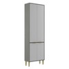 Paneleiro Domus 4 Portas Silver/Branco - Hecol Móveis