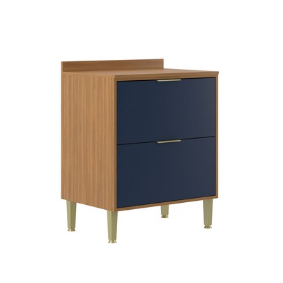 Balcão de Cozinha 70 Cm Domus 2 Gavetas Nogal/Royal - Hecol Móveis