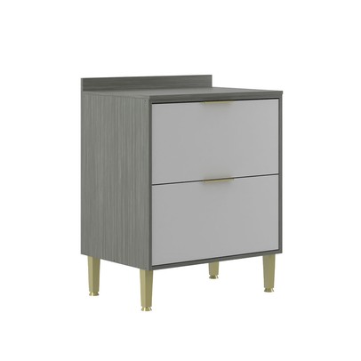 Balcão de Cozinha 70 Cm Domus 2 Gavetas Silver/Branco - Hecol Móveis