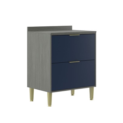 Balcão de Cozinha 70 Cm Domus 2 Gavetas Silver/Royal - Hecol Móveis