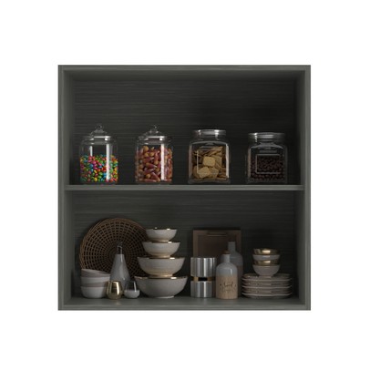 Armário Aéreo Cozinha 70 Cm Domus 2 Portas Silver/Branco - Hecol Móveis