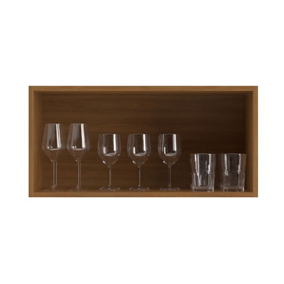 Armário Aéreo Cozinha 70 Cm Domus 1 Porta Nogal/Branco - Hecol Móveis
