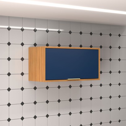 Armário Aéreo Cozinha 70 Cm Domus 1 Porta Nogal/Royal - Hecol Móveis