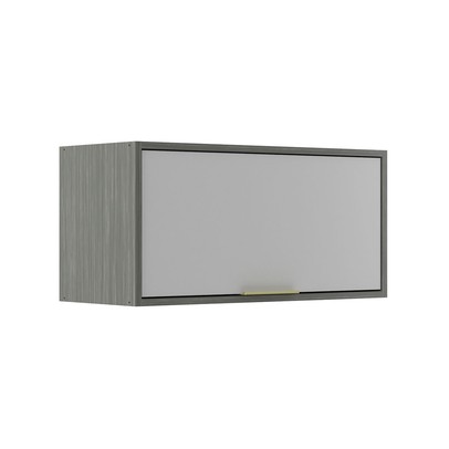 Armário Aéreo Cozinha 70 Cm Domus 1 Porta Silver/Branco - Hecol Móveis