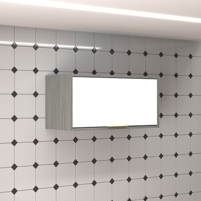 Armário Aéreo Cozinha 70 Cm Domus 1 Porta Silver/Branco - Hecol Móveis