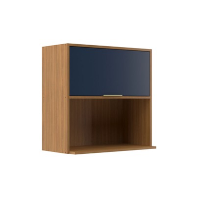 Armário Aéreo Cozinha 70 Cm Domus 1 Porta com Nicho Nogal/Royal - Hecol Móveis