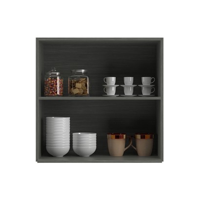 Armário Aéreo Cozinha 70 Cm Domus 1 Porta com Nicho Silver/Branco - Hecol Móveis