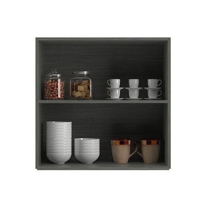 Armário Aéreo Cozinha 70 Cm Domus 1 Porta com Nicho Silver/Royal - Hecol Móveis