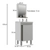 Armário de Banheiro Smart 45 Cm 1 Porta com Cuba Espelho 100% Mdf Cimento - Belizze Móveis