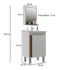 Armário de Banheiro Smart 45 Cm 1 Porta com Cuba Espelho 100% Mdf Noce - Belizze Móveis