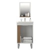 Armário de Banheiro Smart 45 Cm 1 Porta com Cuba Espelho 100% Mdf Noce - Belizze Móveis