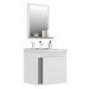 Armário de Banheiro Smart 1 Porta com Cuba e Espelho 100% Mdf Cimento - Belizze Móveis