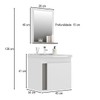 Armário de Banheiro Smart 1 Porta com Cuba e Espelho 100% Mdf Cimento - Belizze Móveis