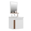Armário de Banheiro Smart 1 Porta com Cuba e Espelho 100% Mdf Noce - Belizze Móveis