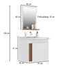 Armário de Banheiro Smart 1 Porta com Cuba e Espelho 100% Mdf Noce - Belizze Móveis