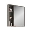 Armário de Banheiro Alpes 1 Porta 3 Nichos com Espelho 100% Mdf Cimento - Belizze Móveis