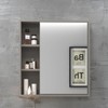 Armário de Banheiro Alpes 1 Porta 3 Nichos com Espelho 100% Mdf Cimento - Belizze Móveis