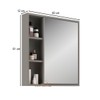 Armário de Banheiro Alpes 1 Porta 3 Nichos com Espelho 100% Mdf Cimento - Belizze Móveis