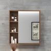 Armário de Banheiro Alpes 1 Porta 3 Nichos com Espelho 100% Mdf Noce - Belizze Móveis
