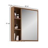Armário de Banheiro Alpes 1 Porta 3 Nichos com Espelho 100% Mdf Noce - Belizze Móveis