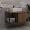 Armário de Banheiro Bosque 1 Porta com Cuba 100% Mdf Noce - Belizze Móveis