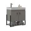 Armário de Banheiro Maré 2 Portas com Cuba 100% Mdf Cimento - Belizze Móveis