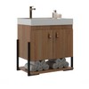Armário de Banheiro Maré 2 Portas com Cuba 100% Mdf Noce - Belizze Móveis